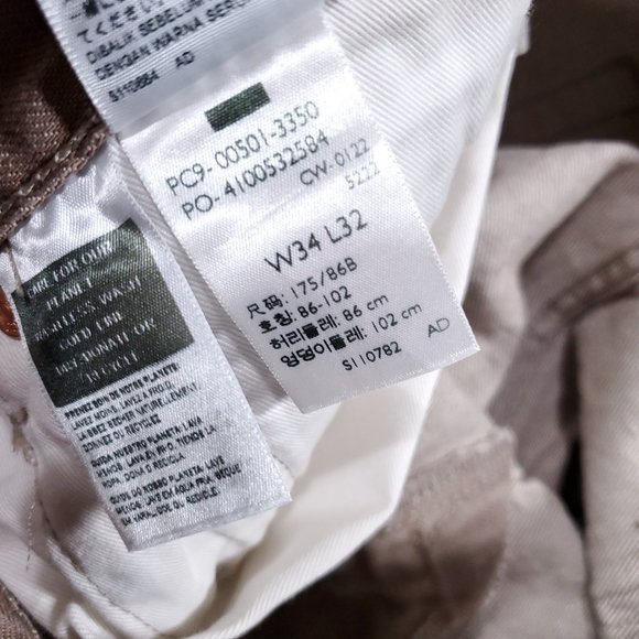 Levi's Fresh 501 Original Jeans Men's 34 x 32 Light Brown Straight Button Fly - Picture 11 of 13